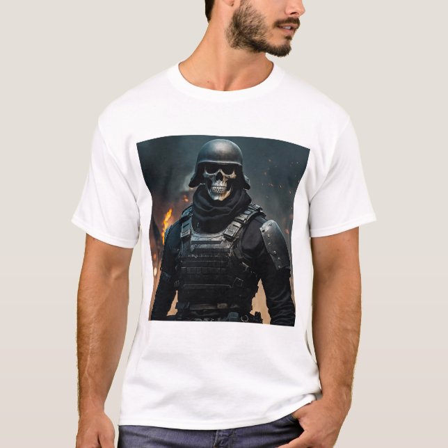 T-shirt "Le soldat du crâne Tee : défie avec style." (Devant)