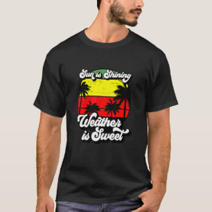 T-shirt Le Soleil Brille Météo Est Douce Jamaïque Retro Su