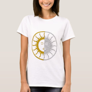 T-shirt Le SOLEIL et LUNE - argent d'or