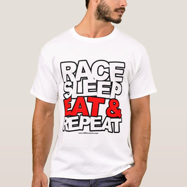 T-shirt Le sommeil de course mangent et répètent (Devant)