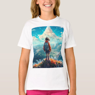 T-shirt Le sommet dans son âme Anime Hiker Girl