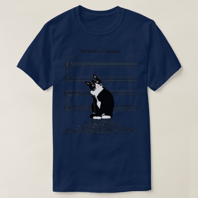 T-shirt Le son du silence musique et chats Lover Premium (Design devant)
