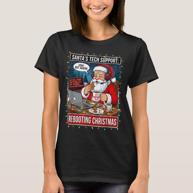 T-shirt Le soutien technique du Père Noël_ Réinitialiser N (Devant)