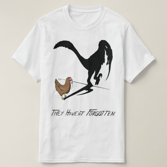 T-shirt Le souvenir des poulets (dessin animé sur les dino (Design devant)