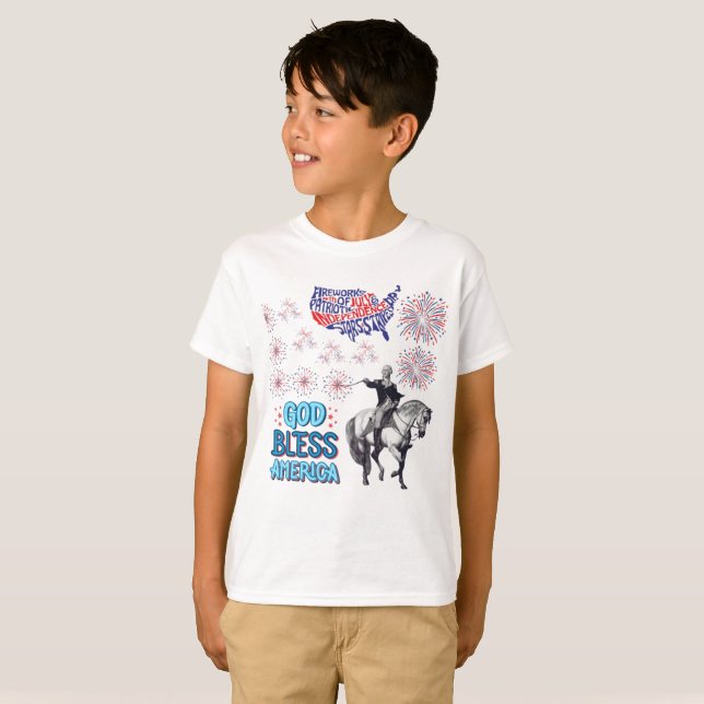 T-shirt Le spectacle de Liberty Lights en blanc (Devant entier)