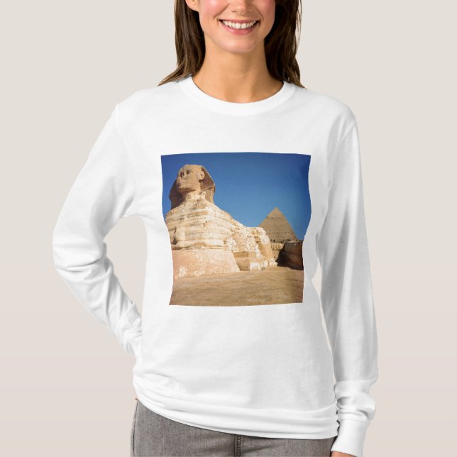 T-shirt Le sphinx et la pyramide de Khafre, Gizeh (Devant)