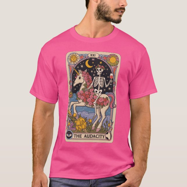 T-shirt Le squelette d'audace sur le cadeau de design Unic (Devant)