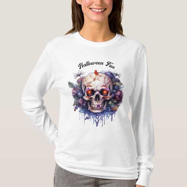 T-shirt Le squelette d'Halloween pour elle (Devant)