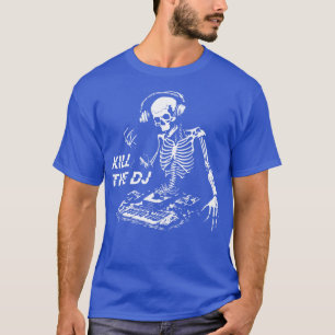 T-shirt le squelette dj en musique