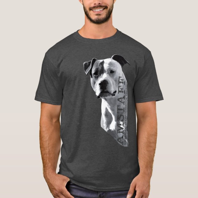 T-shirt Le Staffordshire Terrier américain - Amstaff (Devant)