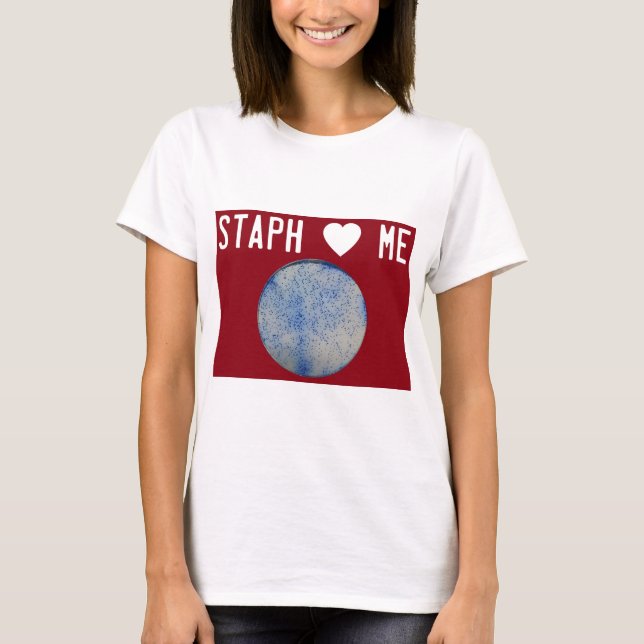 T-shirt Le staphylocoque m'aiment rouge (Devant)
