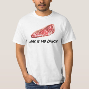 T-shirt Le steak est mon église