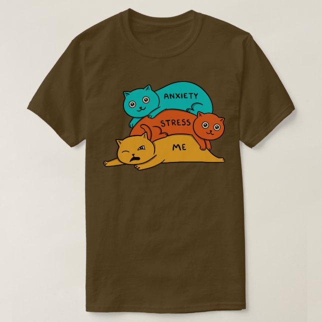 T-shirt Le stress et l'anxiété des chats (Design devant)