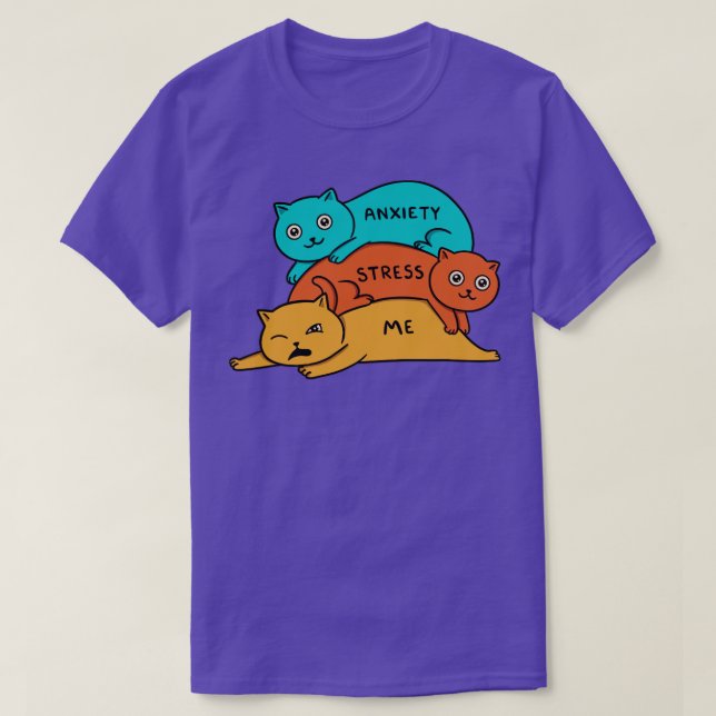 T-shirt Le stress et l'anxiété des chats (Design devant)