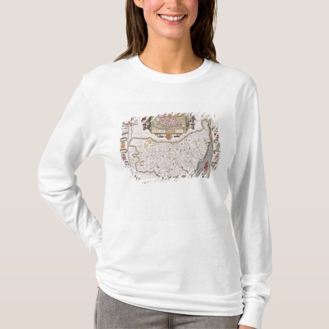 T-shirt Le Suffolk et la situation d'Ipswich (Devant)