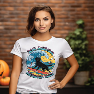 T-shirt Le surf Pup Black Labrador Retriever