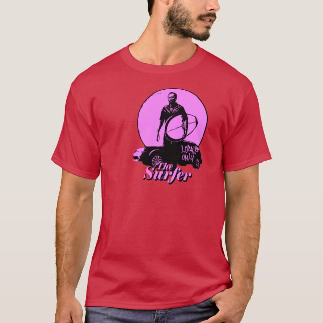 T-shirt Le Surfer Pink vintage (Devant)