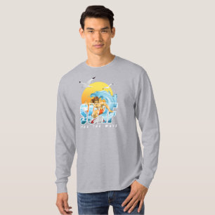 T-shirt Le surfeur fait le tour de la vague Hommes Long