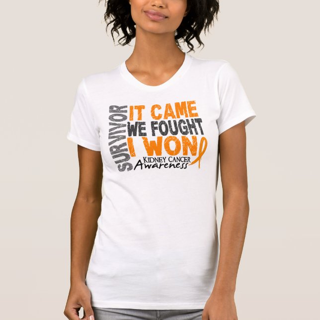 T-shirt Le survivant de Cancer de rein qu'il est venu nous (Devant)