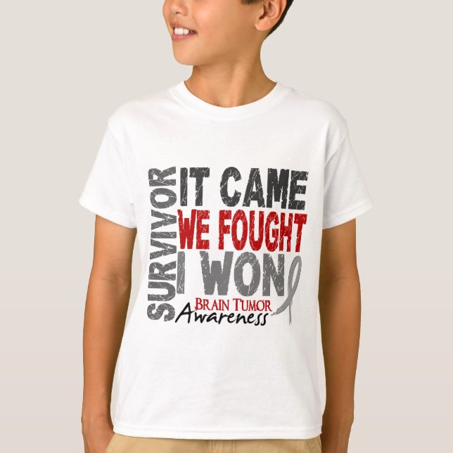 T-shirt Le survivant de tumeur cérébrale qu'il est venu (Devant)