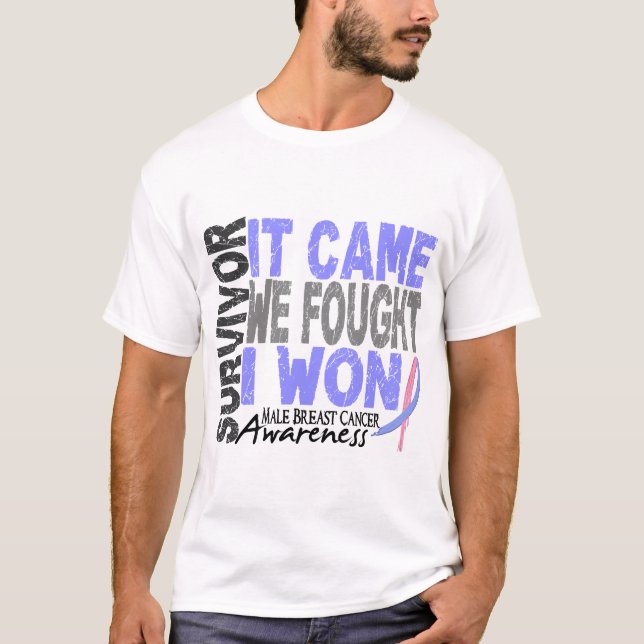 T-shirt Le survivant masculin de cancer du sein qu'il est (Devant)