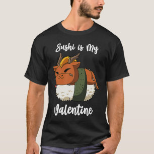 T-shirt Le sushi est ma Saint Valentin Dragon Chinois Funn