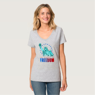 T-shirt Le symbole de la liberté Cou-V féminin