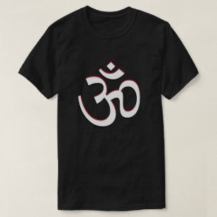 T-shirt Le symbole OM d'Aum signent le noir blanc rouge de
