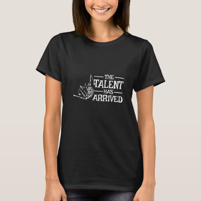 T-shirt Le talent est arrivé bagpiper cornemuse (Devant)