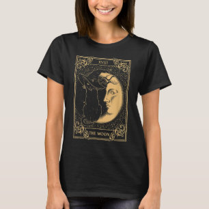 T-shirt Le Tarot Lune Xvii Inspiré Chat Noir sorcier Casqu