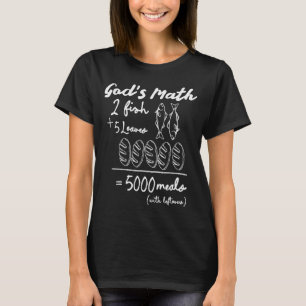 T-shirt Le tee des maths de Dieu 2 poissons 5 pains 5000 r