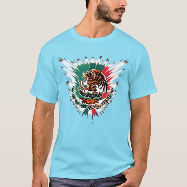 T-shirt Le tee drapeau du Mexique. (Devant)