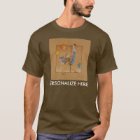 Le tee - shirt foncé des hommes - autruche de