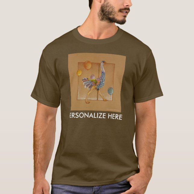 T-shirt Le tee - shirt foncé des hommes - autruche de (Devant)
