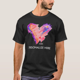 T-shirt Le tee - shirt foncé des hommes - feutre de coeur