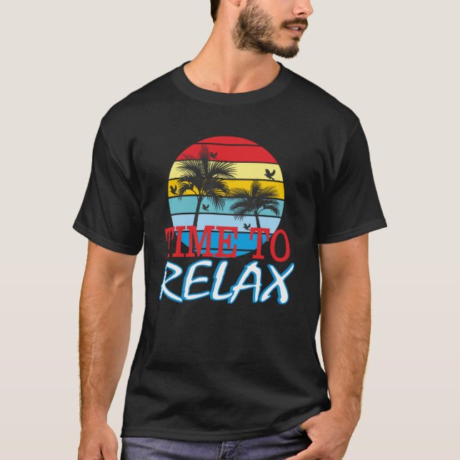 T-shirt Le temps de se détendre Classy été classe Beach te (Devant)