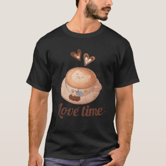 T-shirt le temps du café est le temps de l'amour drôle kaw