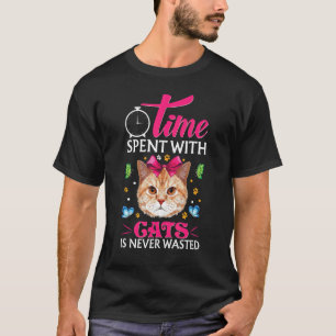 T-shirt Le temps passé avec les chats n'est jamais perdu