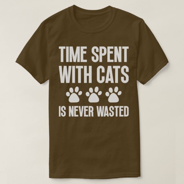 T-shirt Le Temps Passé Avec Les Chats N'Est Jamais Perdu1 (Design devant)
