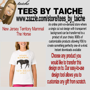 T-shirt Le territoire du New Jersey Mammal Le Cheval