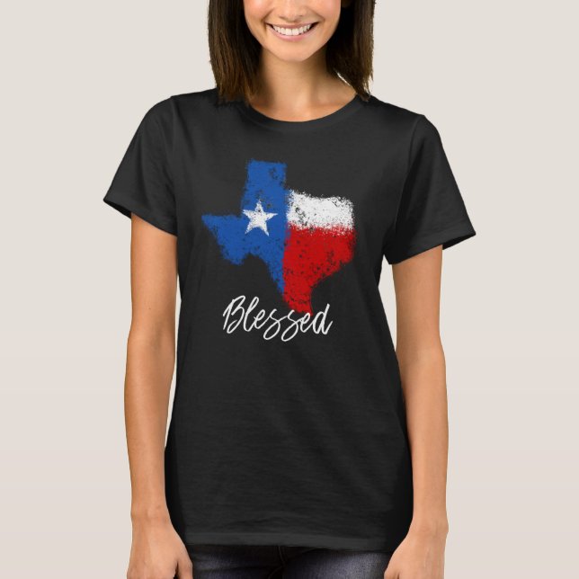 T-shirt Le Texas a béni le drapeau d'état affligé (Devant)