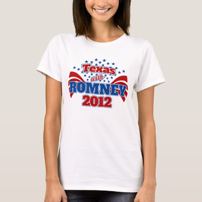 T-shirt Le Texas avec Romney 2012 (Devant)