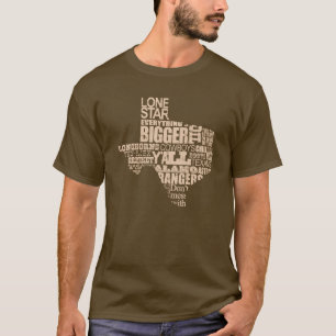 T-shirt Le Texas fier - forme du Texas (graphique léger)