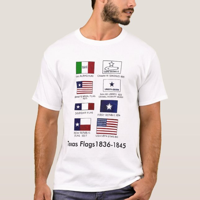 T-shirt Le Texas Flags1836-1845 (Devant)