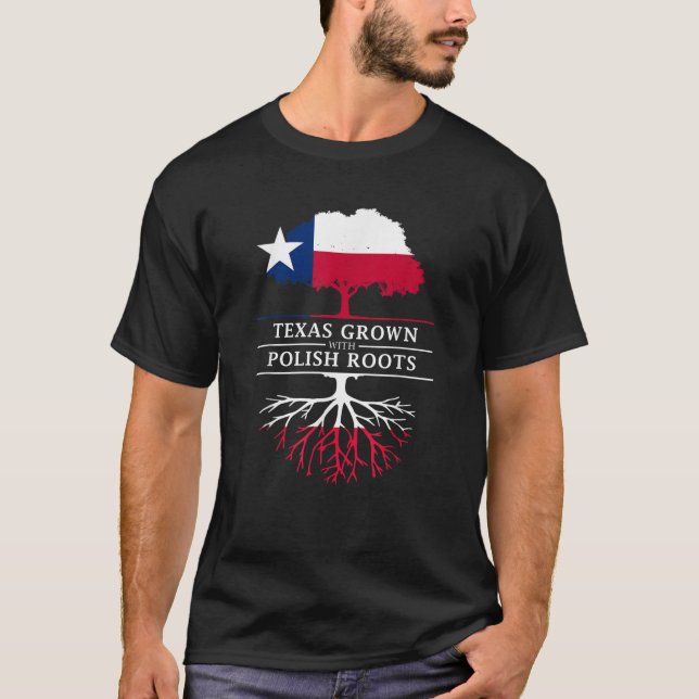 T-shirt Le Texas grandit avec des racines polonaises Polog (Devant)