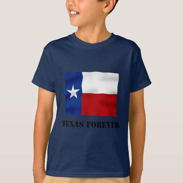 T-shirt Le TEXAS POUR TOUJOURS - texte de drapeau - (Devant)