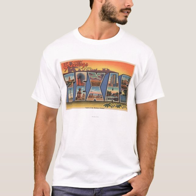 T-shirt Le Texas (terre du pionnier moderne) (Devant)