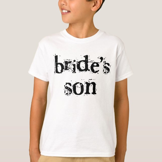 T-shirt Le texte noir du fils de la mariée (Devant)