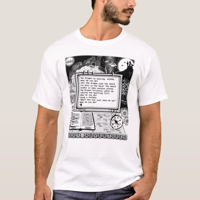 T-shirt Le texte risque (a) le "dragon de sommeil " (Devant)