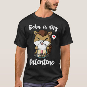 T-shirt Le thé Boba est mon cheval de la Saint-Valentin An